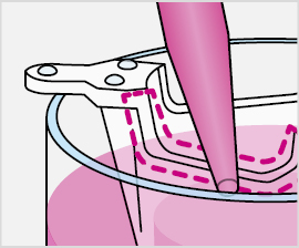 Lowered top edge and embossed spots on arms for easier access and better gas exchange.